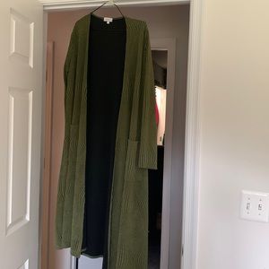 LuLaRoe Long Green Cardigan